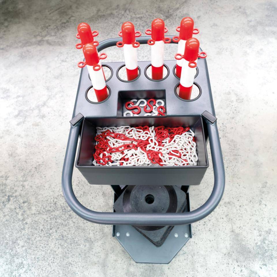 K.57 Transportwagen-Set mit Kettenständer Mobil Maxi, rot/weiß und Caddie