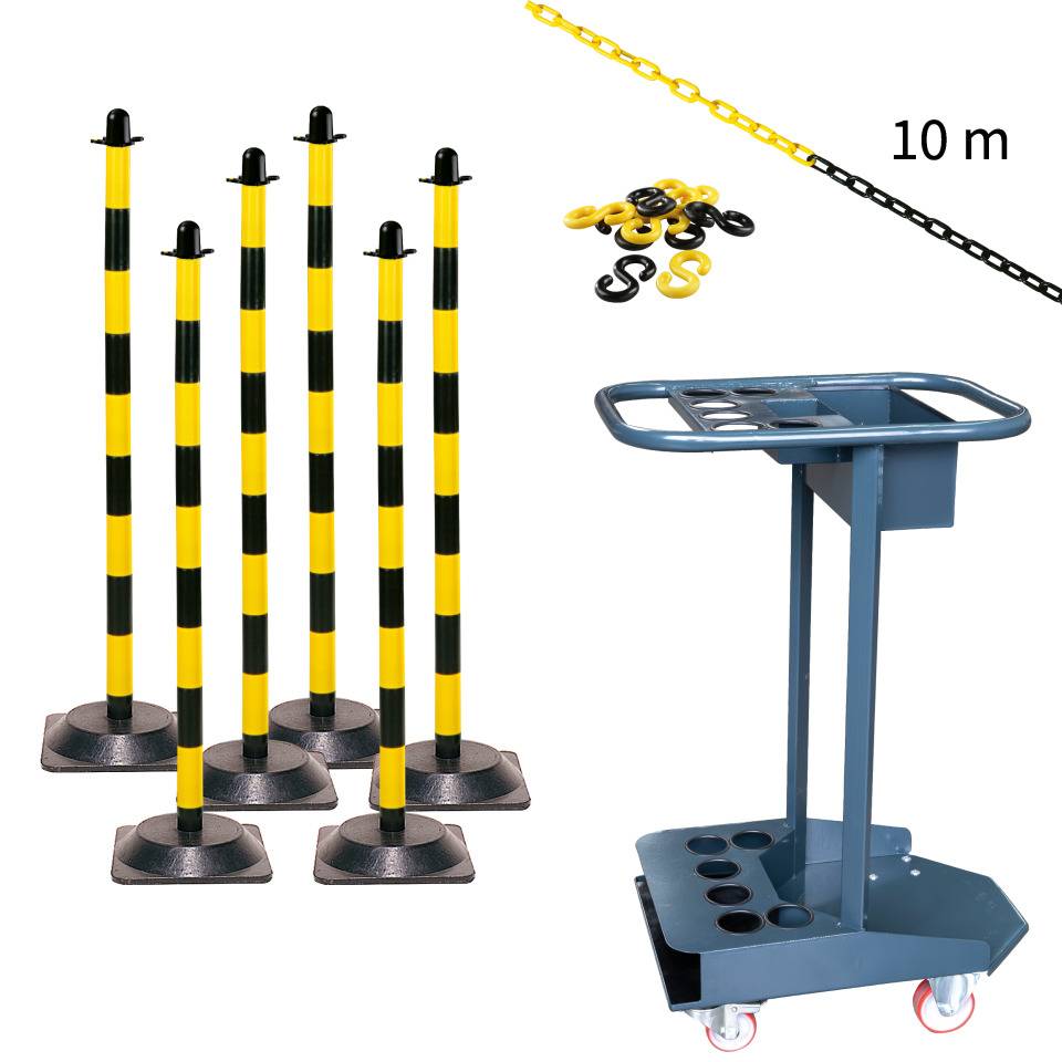 K.57 Transportwagen-Set mit Kettenständer Mobil Maxi, gelb/schwarz und Caddie