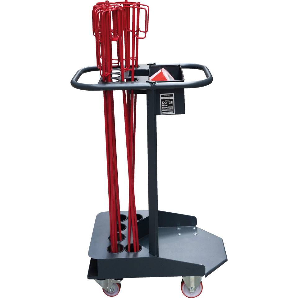 Transportwagen-Set mit Absperrstäben, K.57 Absperrband, K.57 Kettenpfosten-Caddie