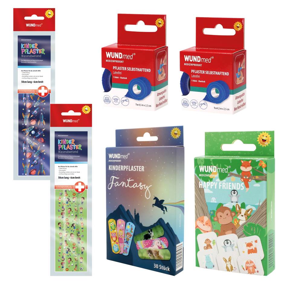 Kinderpflaster, bunt gemischt aus verschiedenen Pflastern