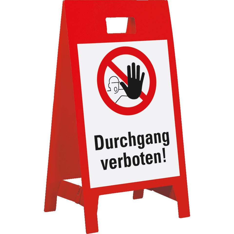 Warnaufsteller Leicht, Durchgang verboten!, rot, Polypropylen, 350x650mm, 300g, ASR A1.3