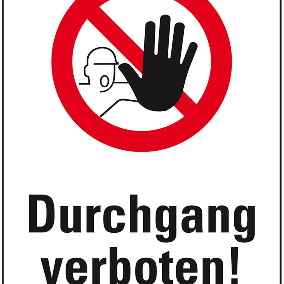 Warnaufsteller Leicht, Durchgang verboten!, rot, Polypropylen, 350x650mm, 300g, ASR A1.3
