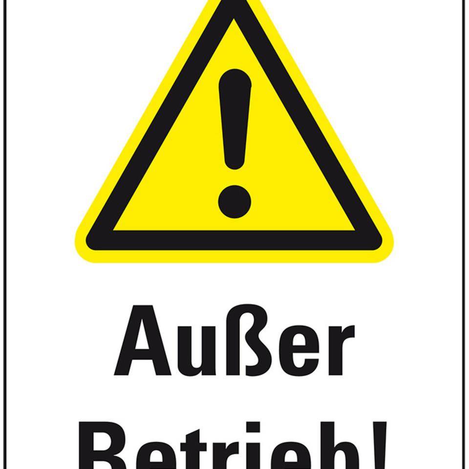 Warnaufsteller Leicht, Außer Betrieb!, gelb, Polypropylen, 350x650mm, 300g, ASR A1.3
