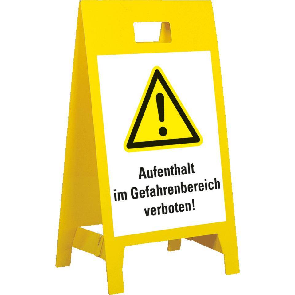 Warnaufsteller Leicht, Aufenth.Gefahrenb.verb., gelb, Polypropylen, 350x650mm, 300g