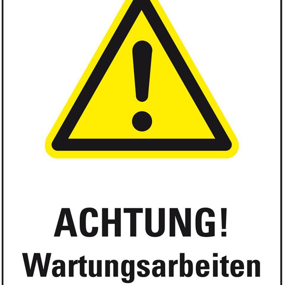 Warnaufsteller Leicht, ACHT.Wartungsarbeiten, gelb, Polypropylen, 350x650mm, 300g, ASR A1.3