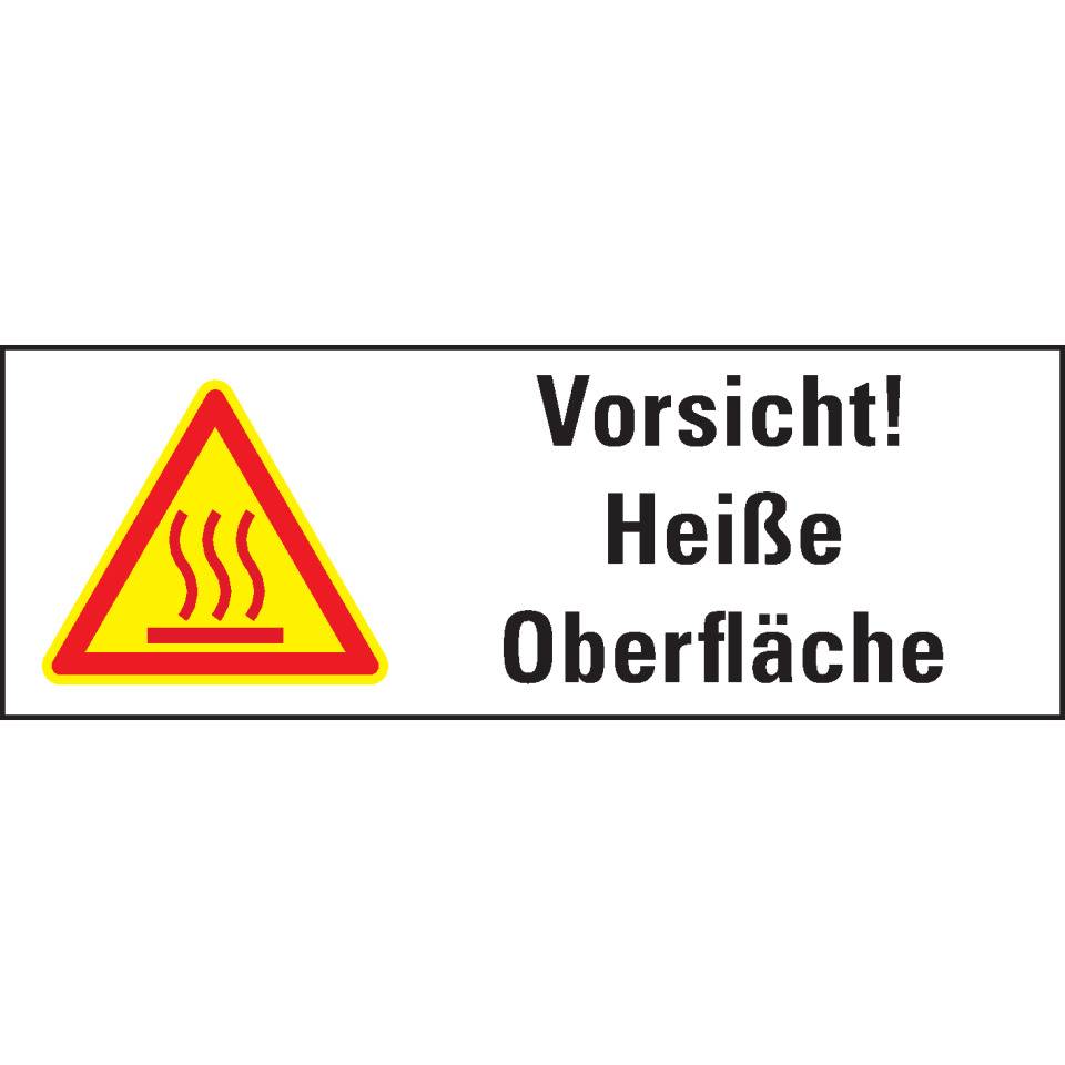 Thermo-Warnschilder, Vors. Heiße Oberfläche, ASR/ISO, Folie, temperaturg., 210x74mm