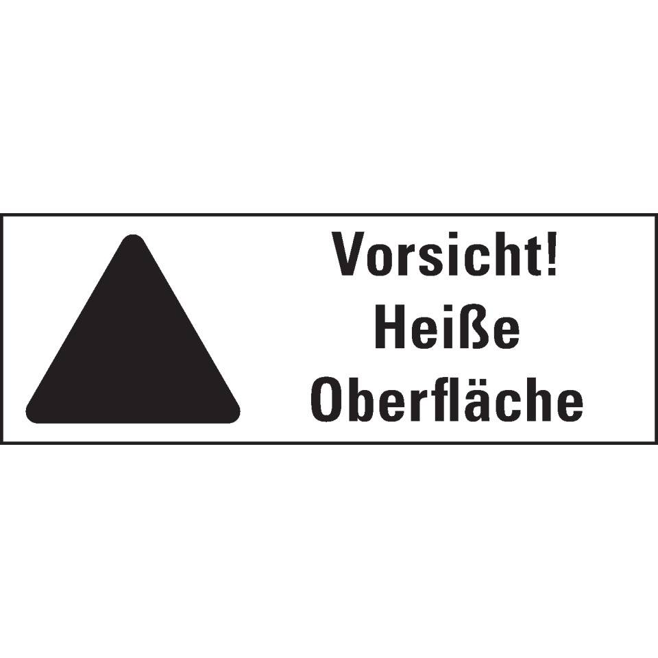 Thermo-Warnschilder, Vors. Heiße Oberfläche, ASR/ISO, Folie, temperaturg., 210x74mm