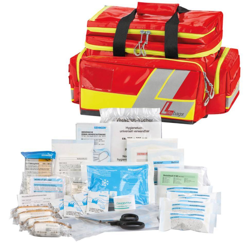 LifeBags Notfalltasche M, mit SÖHNGEN Füllung DIN 13157, 300x490x280mm