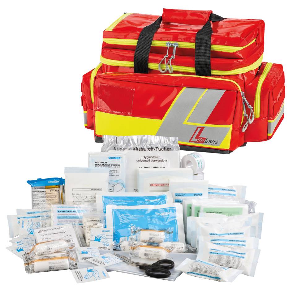 LifeBags Notfalltasche M, mit SÖHNGEN Füllung DIN 13169, 300x490x280mm