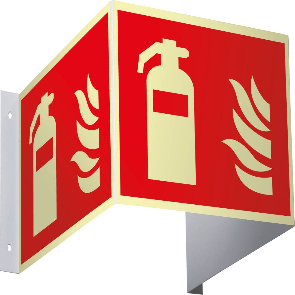 PERMALIGHT® power langnachleuchtend Brandschutzzeichen Feuerlöscher, 3D, ASR/ISO, Kunststoff, 200x200mm