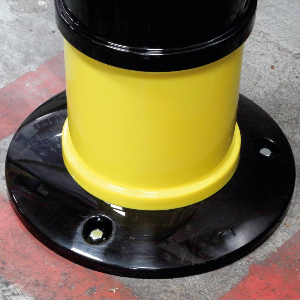 Absperrpfosten Modular,Sockel,4 Elemente,Abdeckung,Kette,gelb/schwarz,850x320mm