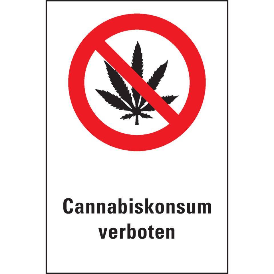 Verbots-Kombischild Cannabiskonsum verboten, praxisbewährt, Folie, 200x300mm