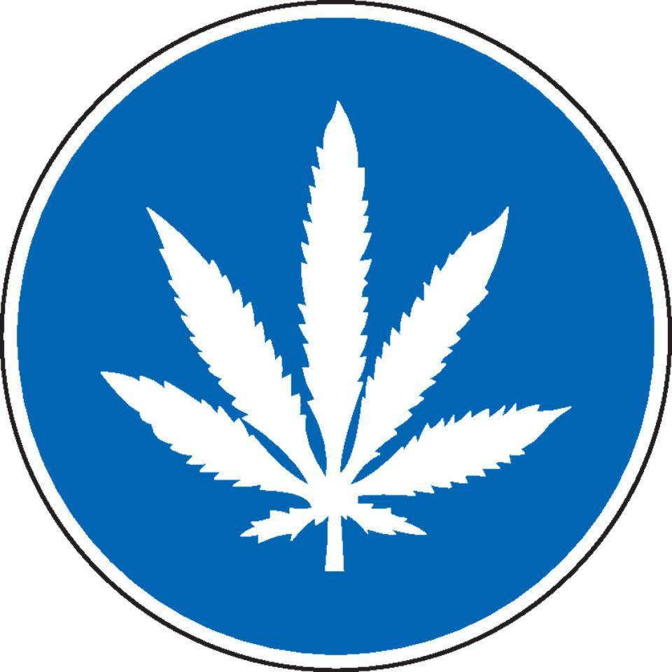 Gebotsschild Cannabiskonsum erlaubt, praxisbewährt, Kunststoff, Ø 200mm