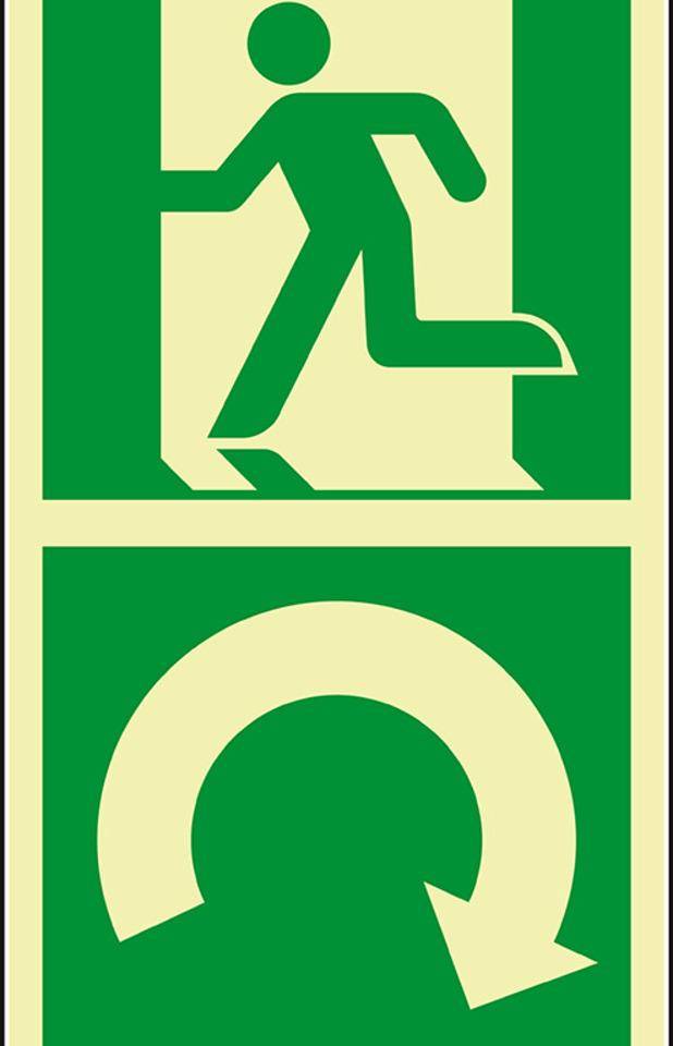 PERMALIGHT® power langnachleuchtend Drehknopf-Hinweis, rechts, ISO, Folie, selbstklebend, 100x195mm
