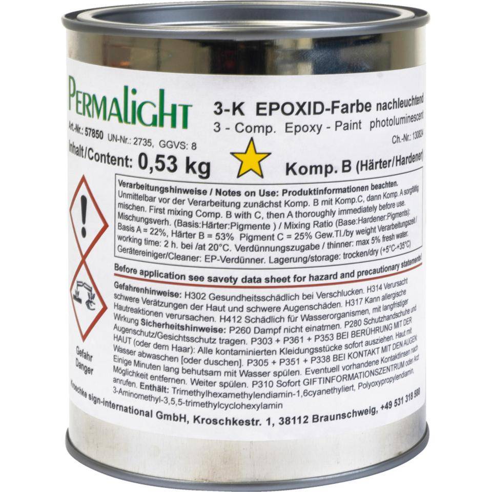PERMALIGHT® power langnachleuchtend 3-Komponenten-Epoxid-Farbe, für Bodenmarkierungen, 1kg/Gebinde