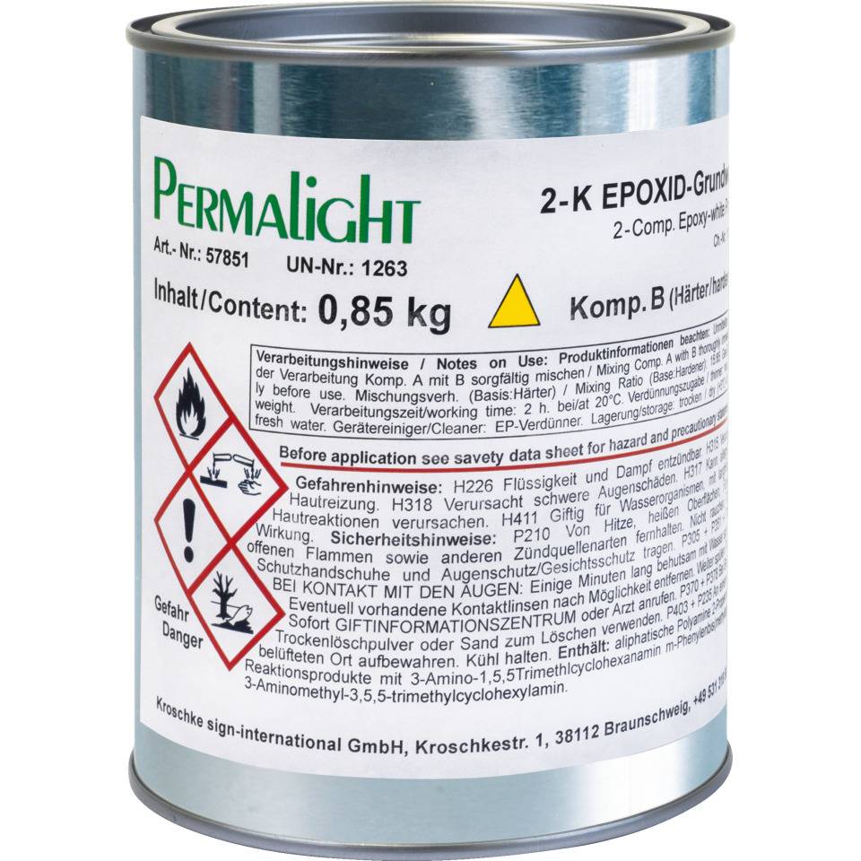 Grundweiß, für PERMALIGHT® Nachleuchtfarbe, 2-Komponenten-Epoxid, 1kg/Dose