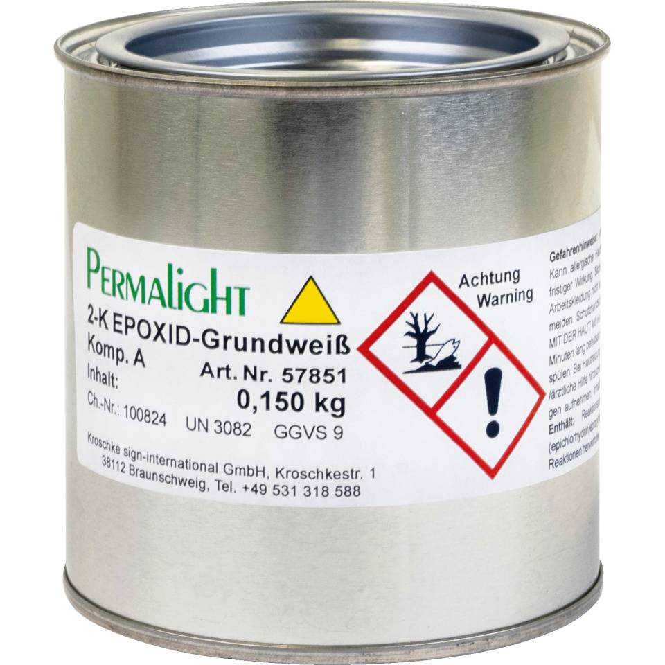 Grundweiß, für PERMALIGHT® Nachleuchtfarbe, 2-Komponenten-Epoxid, 1kg/Dose