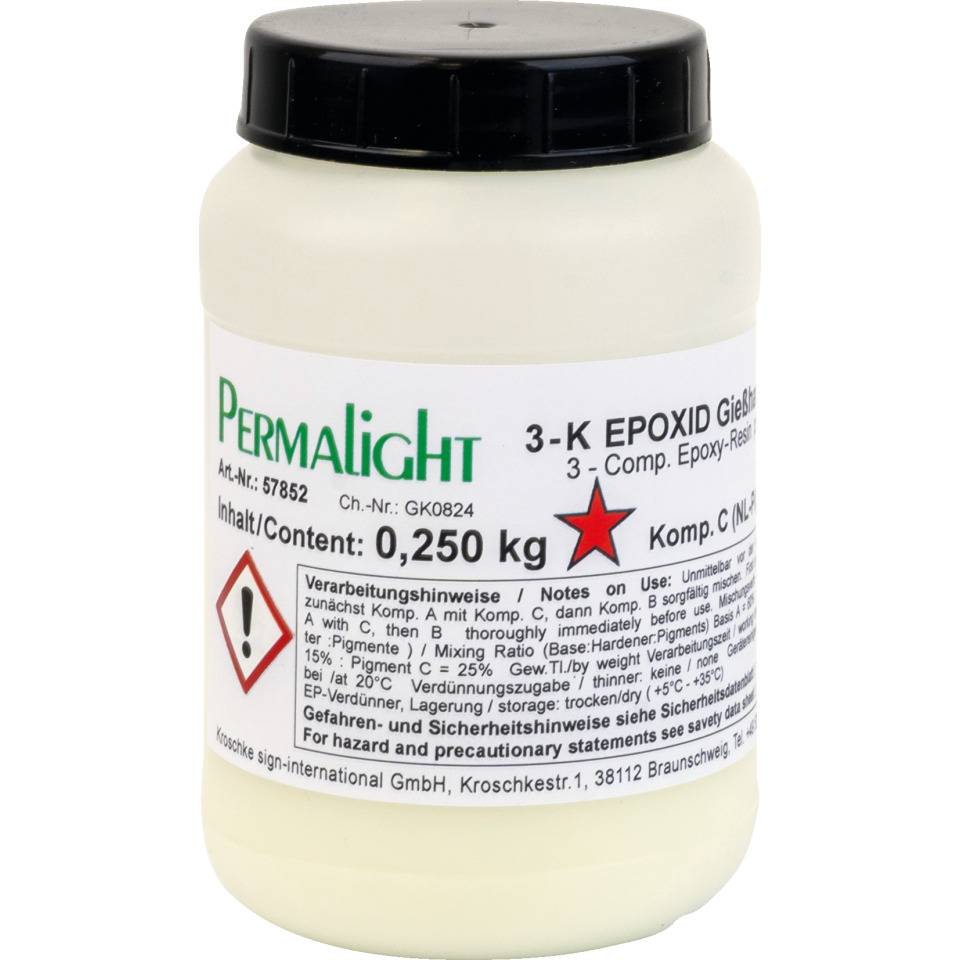 PERMALIGHT® power langnachleuchtend Gießharz-Bodenkennzeichnung, 3-Komponenten-Epoxid Gießharz, 1kg