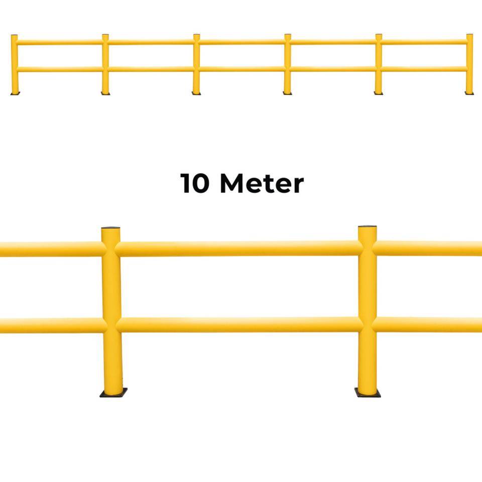 K.57 Geländerset LIGHT 10 Meter, 2 Anfang-u.Endpfosten, 4 Mittelpfosten, 10x 2m Planken, Befestigungsmaterial