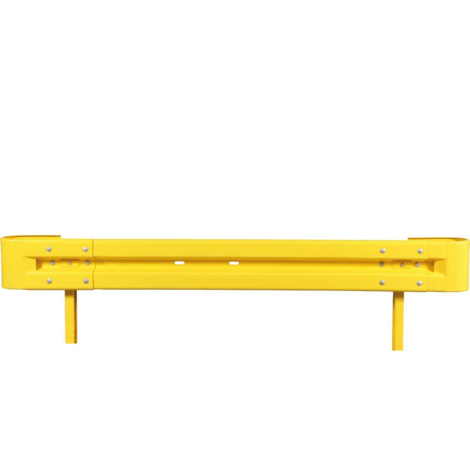 Starter-Set Stahlschutzplanken Typ B, zum Einrammen, gelb, Baulänge 2m