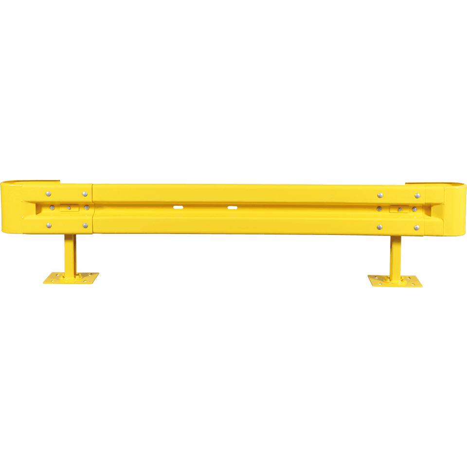 Starter-Set Stahlschutzplanken Typ B, zum Aufdübeln, gelb, Baulänge 2m