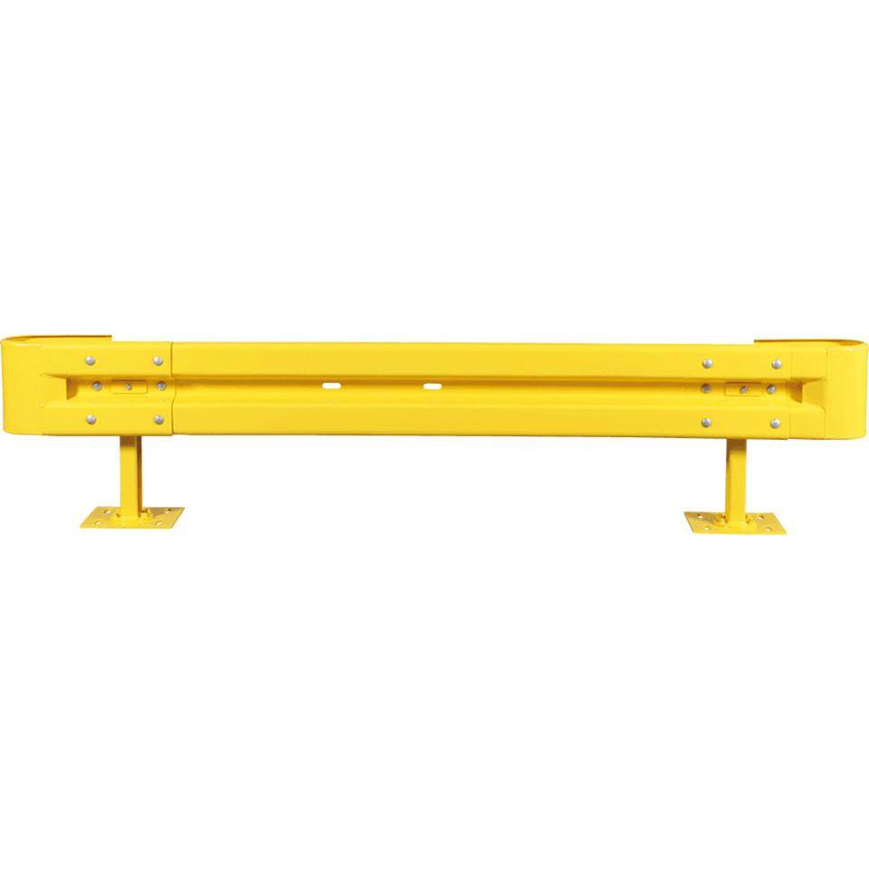 Starter-Set Stahlschutzplanken Typ B, zum Aufdübeln, gelb, Baulänge 1,33m