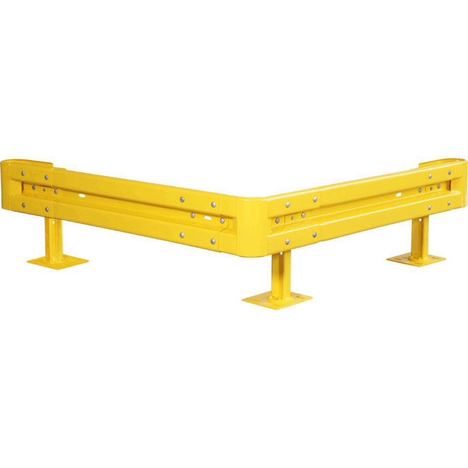 Stahlschutzplanken Typ B Außenwinkel-Set, zum Aufdübeln, gelb, Baulänge 1,33m
