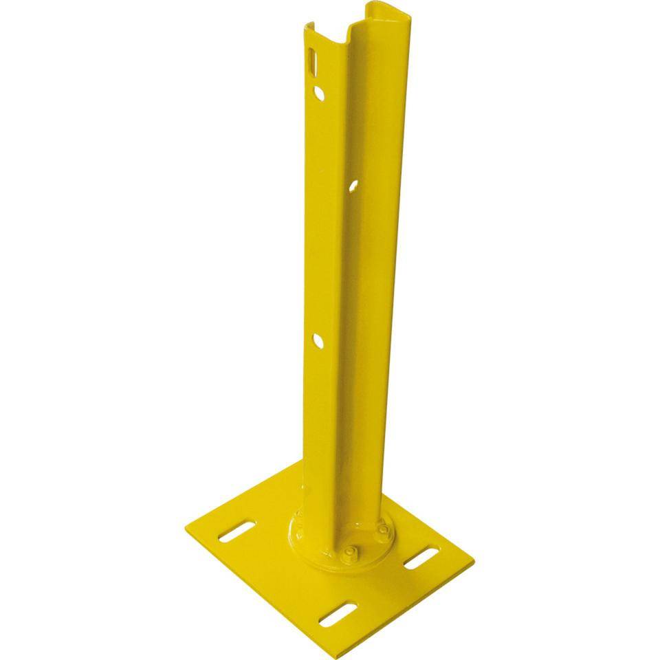Sigma-Pfosten für Stahlschutzplanken, Typ B, mit Fußplatte, gelb, 750mm