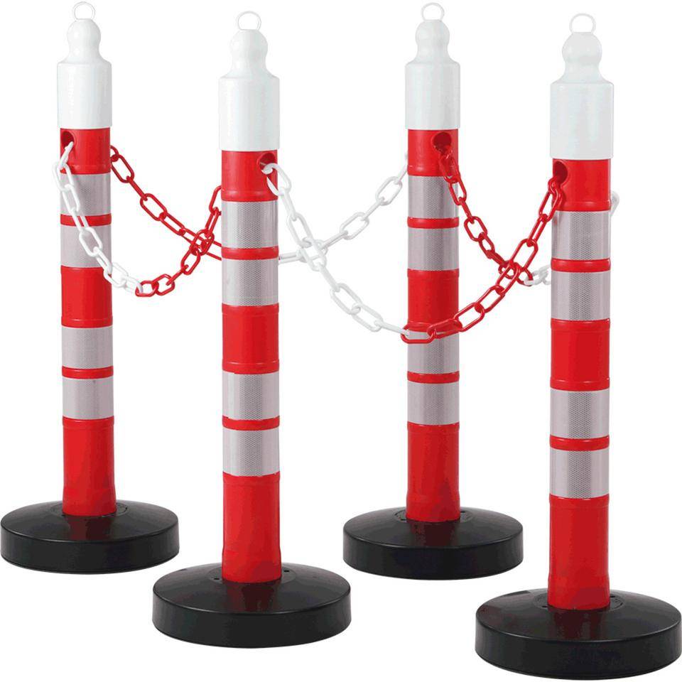 Kettenständer-Set MegaMAX, 4tlg., mit Standfuß, Polypropylen, H 1200 mm