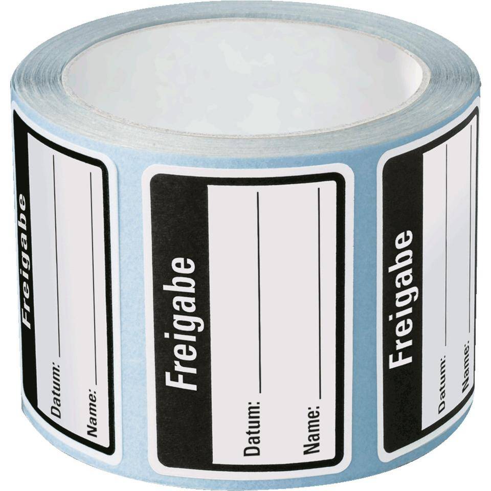 Qualitätsaufkleber Freigabe, Haftpapier, ablösbar, 40x25mm, 250/Rolle