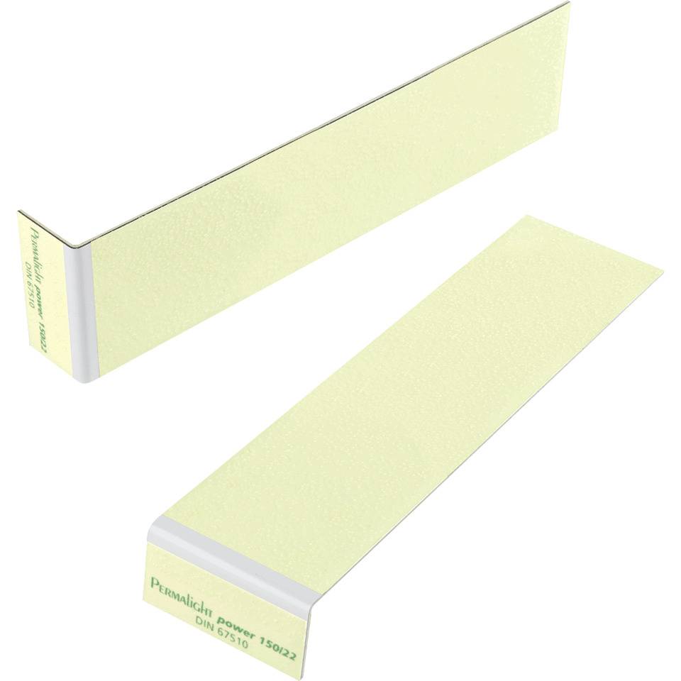 PERMALIGHT® power langnachleuchtend Treppenmarkierungswinkel, blanko, R10, Aluminium, 50x200x25mm, ASR A2.3