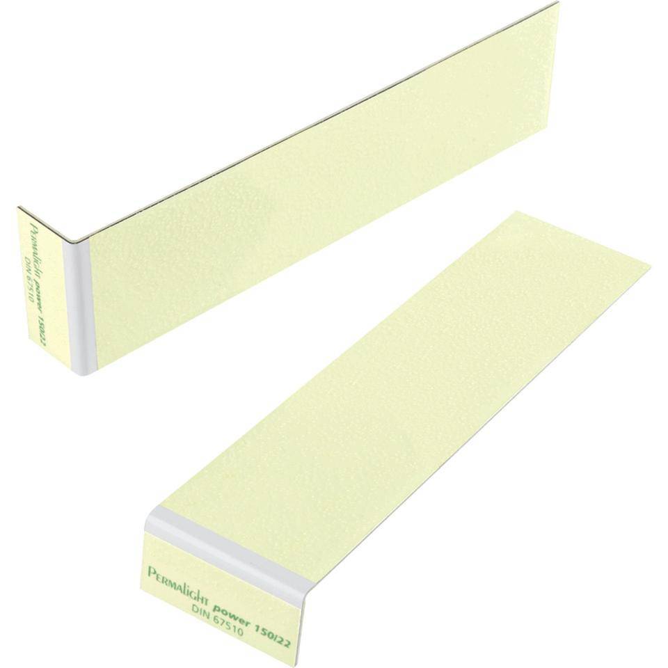 PERMALIGHT® power langnachleuchtend Treppenmarkierungswinkel, blanko, R10, Aluminium, 50x200x25mm, ASR A2.3