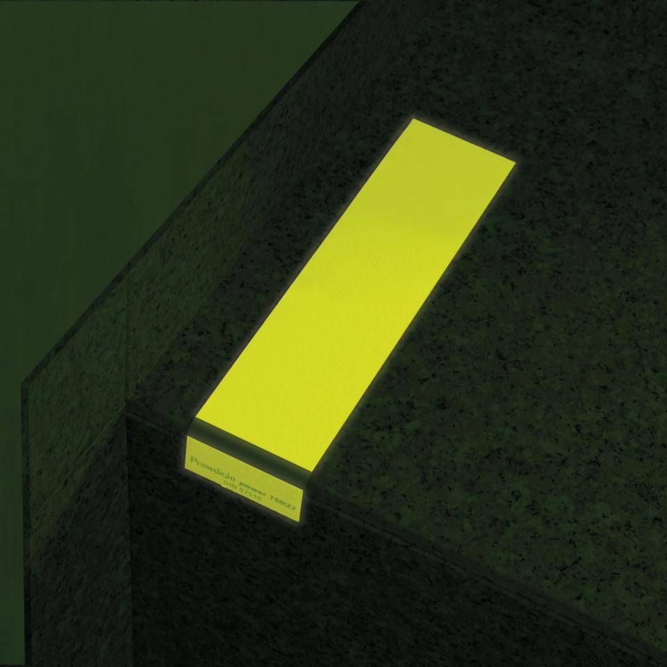 PERMALIGHT® power langnachleuchtend Treppenmarkierungswinkel, blanko, R10, Aluminium, 50x200x25mm, ASR A2.3