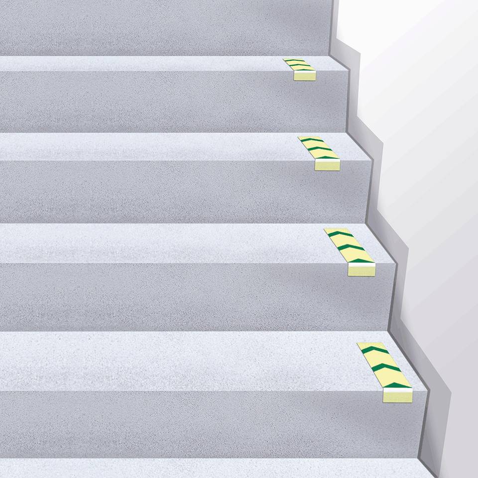 PERMALIGHT® power Treppenmarkierungswinkel, Pfeil aufw., R10, Alu, 50x200x25mm