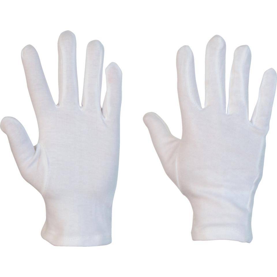 Trikot-Handschuh, Kat.I, weiß, Baumwoll-Interlock, 250mm, Größe 6