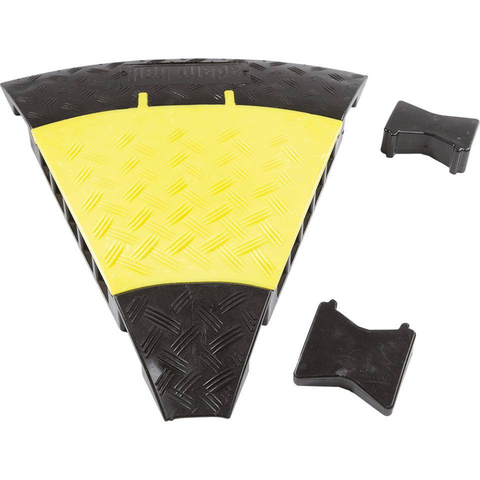 45° Biegung, für DEFENDER® Midi, schwarz/gelb, 550x470x50mm, inkl. 2 Verbinder