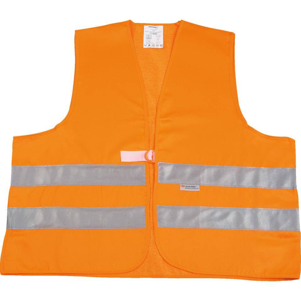 Warnweste, EN ISO 20471, mit Klettverschluss, neonorange, Universalgröße