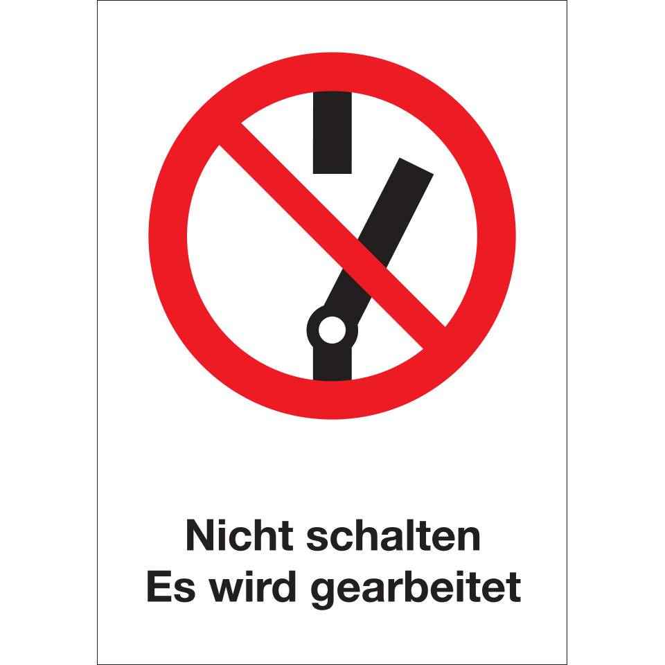 Verbots-Kombischild Nicht schalten..., mit Bohrungen, Kunststoff, 210x297mm