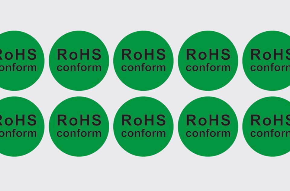 RoHS-Kennzeichen RoHS konform, selbstklebende Folie, Ø 16mm, 10/Bogen