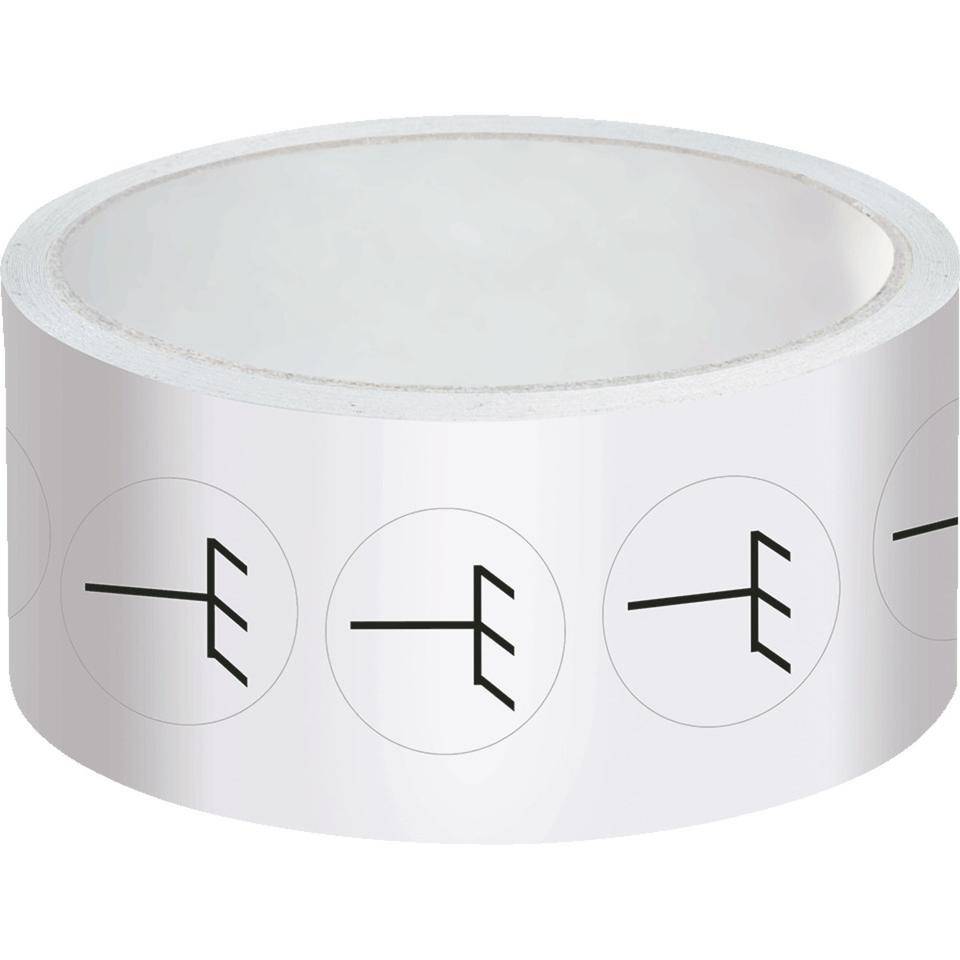 Leiterkennzeichen Masse, RoHS-konform, Folie, selbstklebend, Ø 12,5mm, 500/Rolle, DIN EN 60445 / IEC 60417