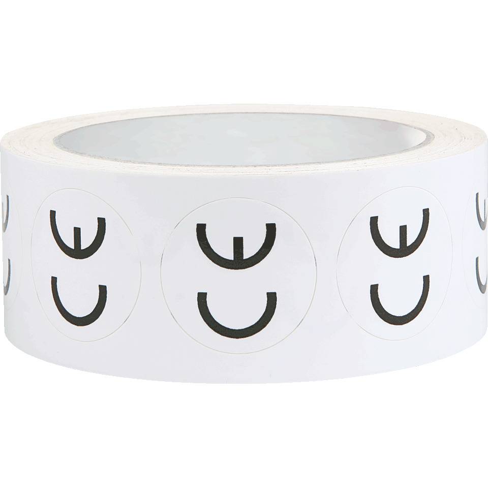 CE-Zeichen, RoHS konform, rund, weiß/schwarz, Folie, selbstklebend, Ø 30mm, 1000/Rolle