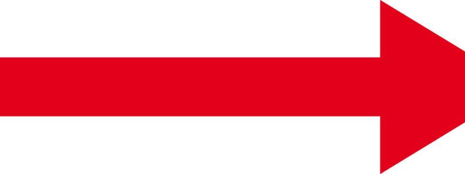 Richtungspfeil, RoHS konform, rot, Folie, selbstklebend, 50x15mm, 500/Rolle