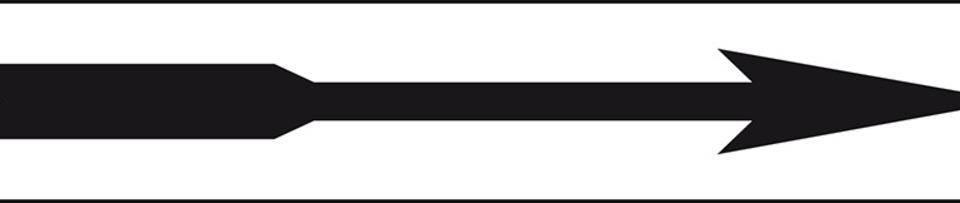 Drehrichtungspfeil, RoHS konform, schwarz, Folie, selbstklebend,10x60mm, 5/Bogen
