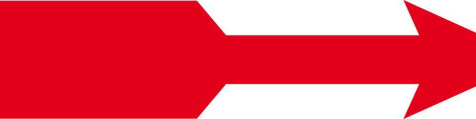 Drehrichtungspfeil, RoHS konform, rot, Folie, selbstklebend, 45x9mm, 500/Rolle