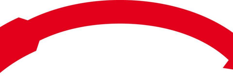 Drehrichtungspfeil, RoHS konform, rechtsweisend, rot, Folie, 75x9mm, 10/Bogen