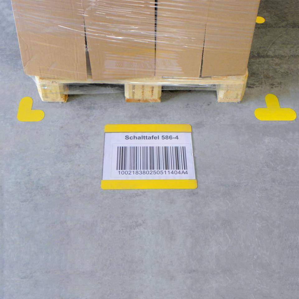 K.57 Selbstklebende Boden-Beschriftungstasche,offen,blau,PVC,290x323mm,10/VE