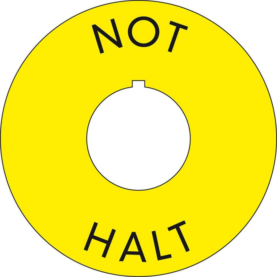 NOT-HALT-Kontrastunterlage mit Nase, Kunststoff, Ø 75/22,5mm