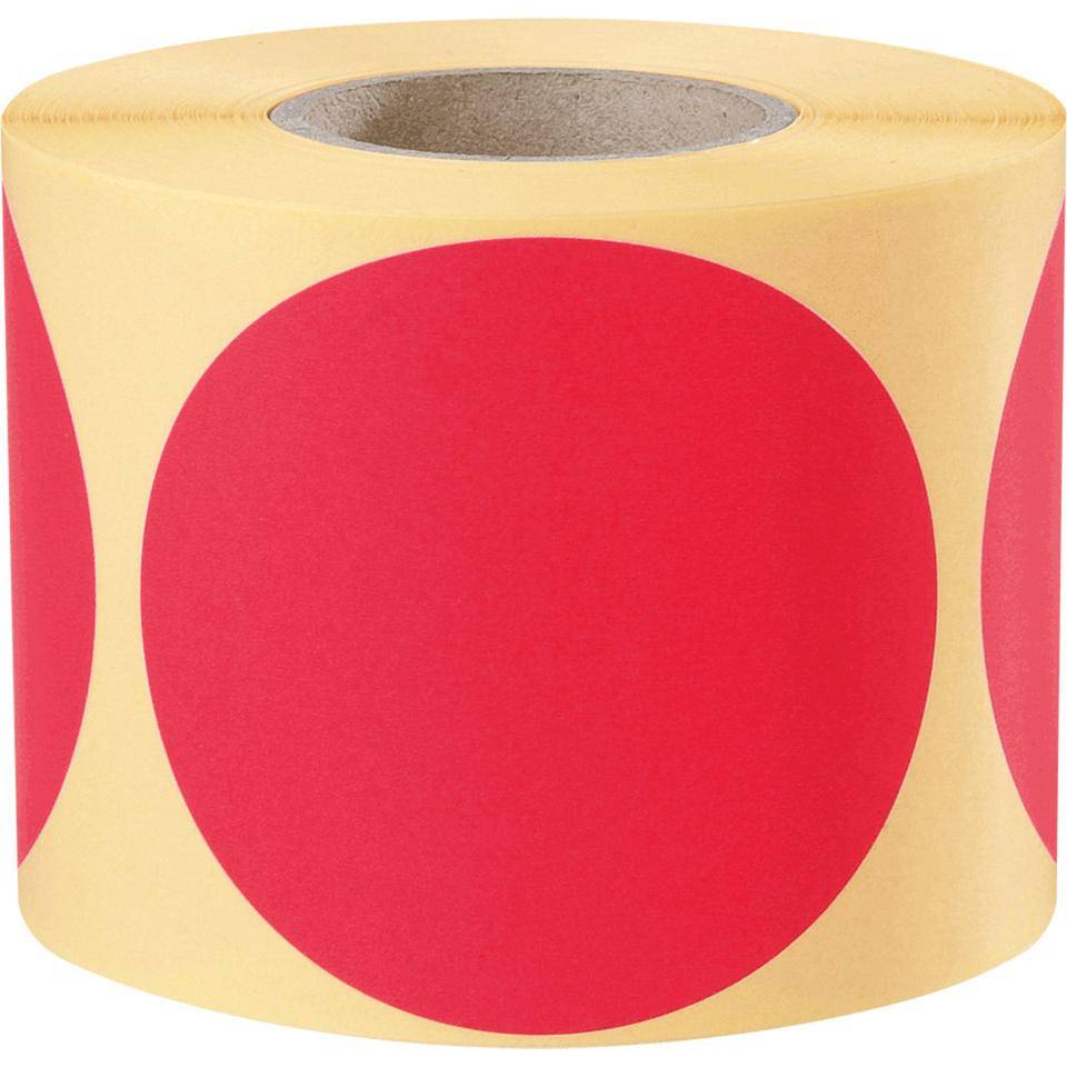 Markierungspunkt, blanko, rot, Haftpapier, ablösbar, Ø 75mm, 500/Rolle