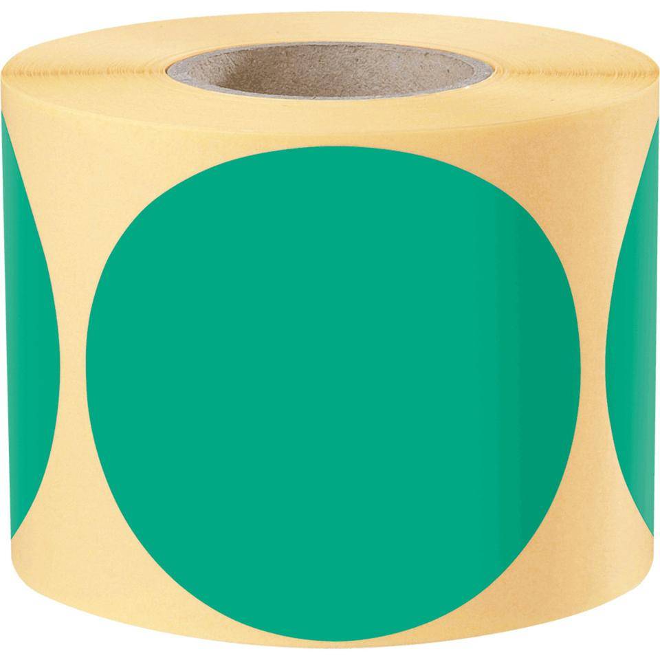Markierungspunkt, blanko, grün, Haftpapier, ablösbar, Ø 75mm, 500/Rolle