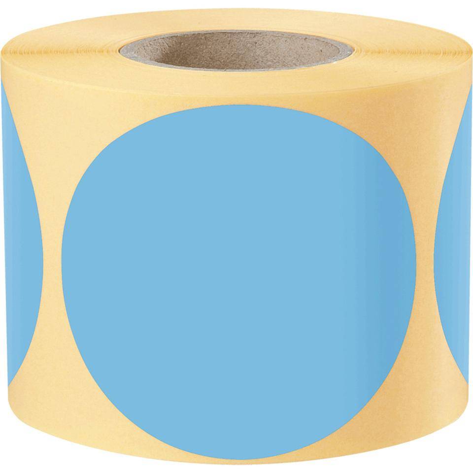 Markierungspunkt, blanko, hellblau, Haftpapier, ablösbar, Ø 75mm, 500/Rolle